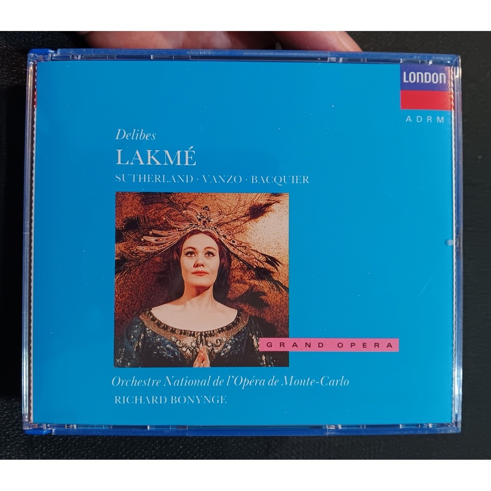 Delibes Lakme 2 CD Joan Sutherland Bonynge London Grand Opera D220595 BMG Club